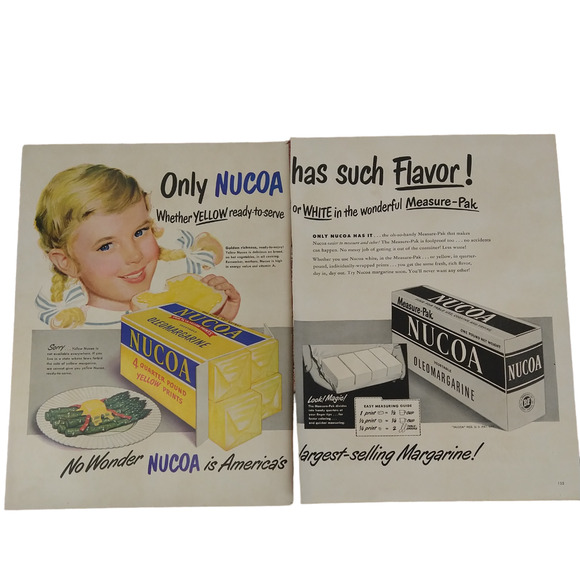 Nucoa Oleo Margarine - Large 2-Pg 21x13 - 1950 Orig Retro Vtg PRINT AD Ephemera - Picture 14 of 15